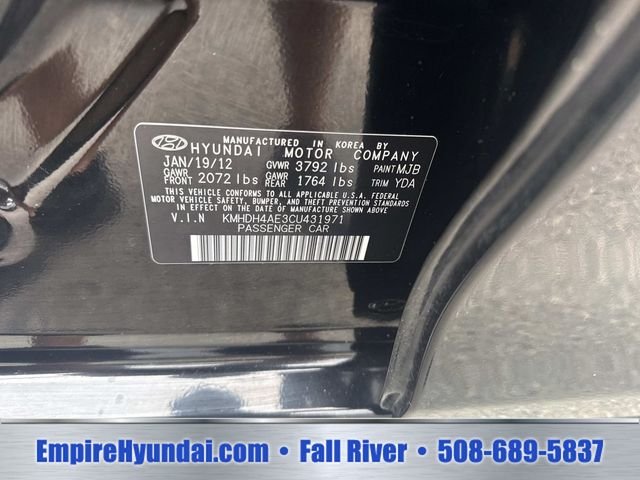 Used 2012 Black Diamond Hyundai Limited image 17