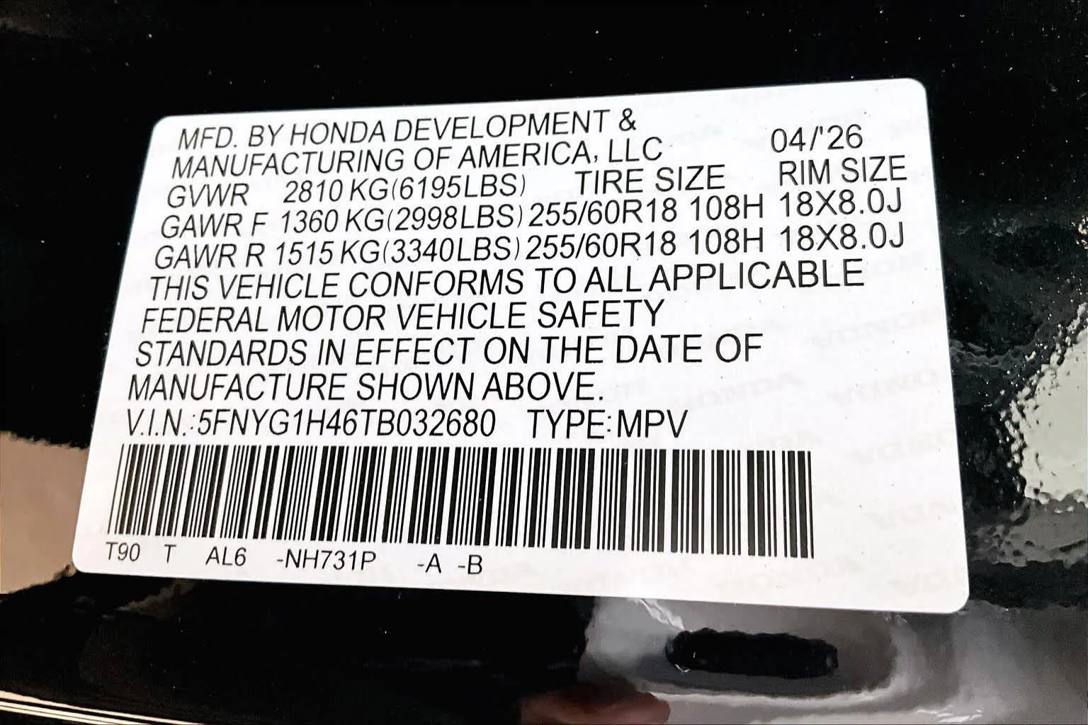 New 2026 Crystal Black Pearl Honda EX-L image 20