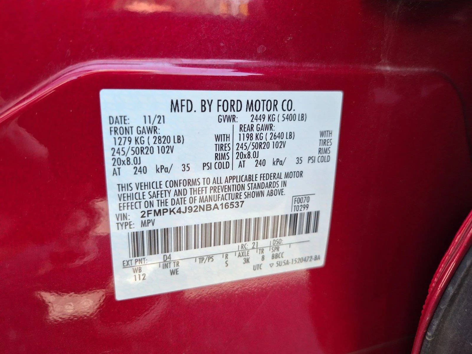 Used 2022 Rapid Red Metallic Tinted Clearcoat Ford ST-Line image 42