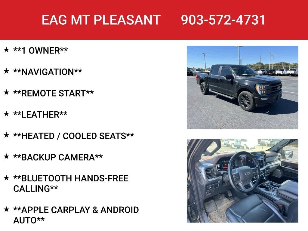 Used 2021 Agate Black Metallic Ford Lariat image 4