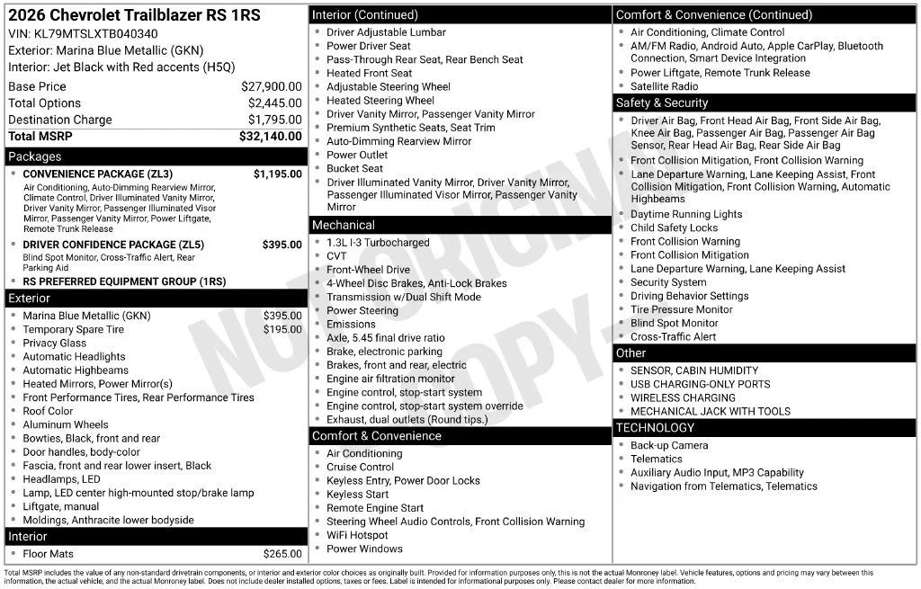 2026 Chevrolet Trailblazer RS - Photo 25