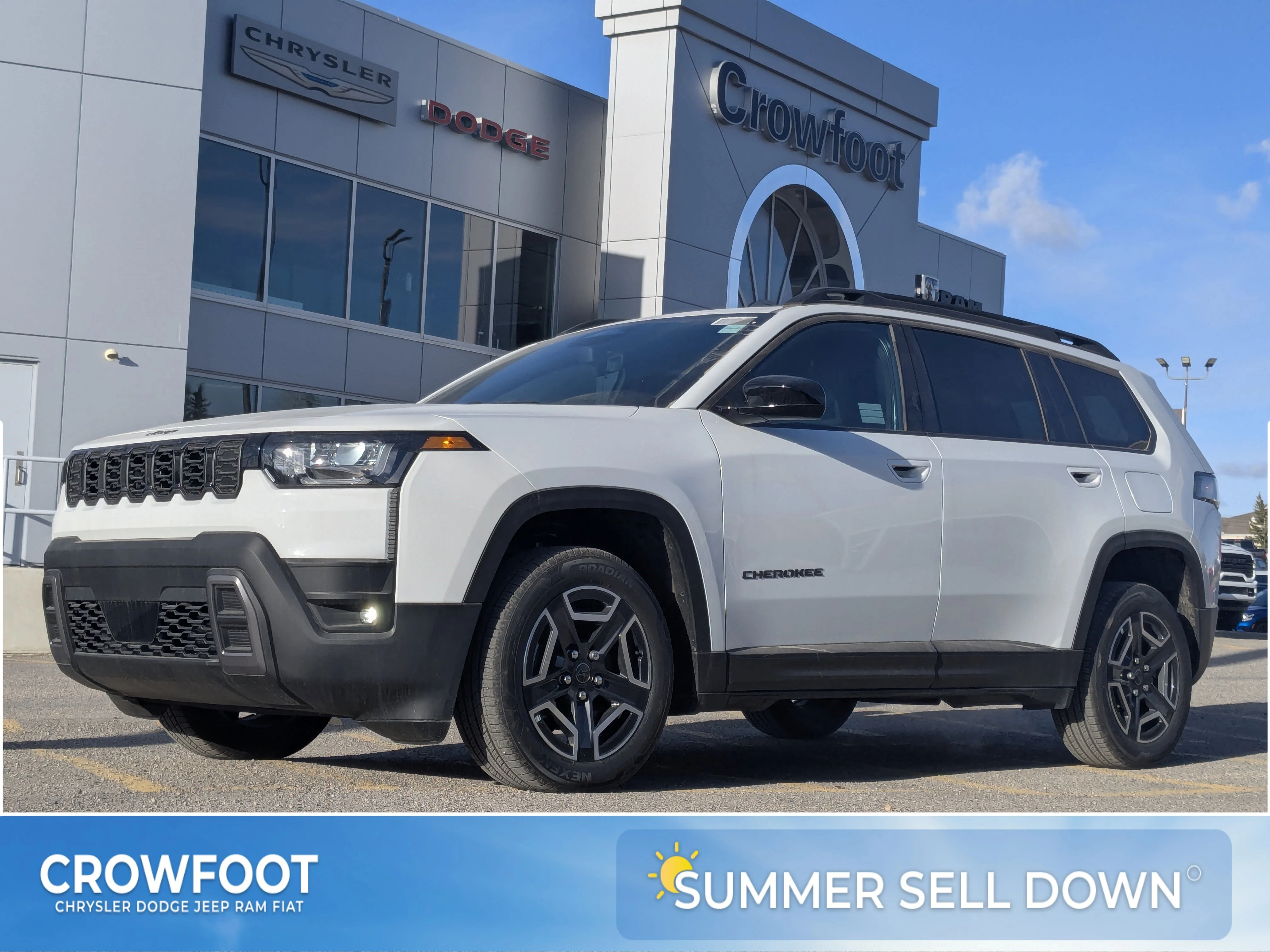New 2026 White Jeep Laredo - - Pkg 23F  - Compact Spare  - 1.6L Turbo Hybrid  - 12.3 Touchscreen  & More image 1
