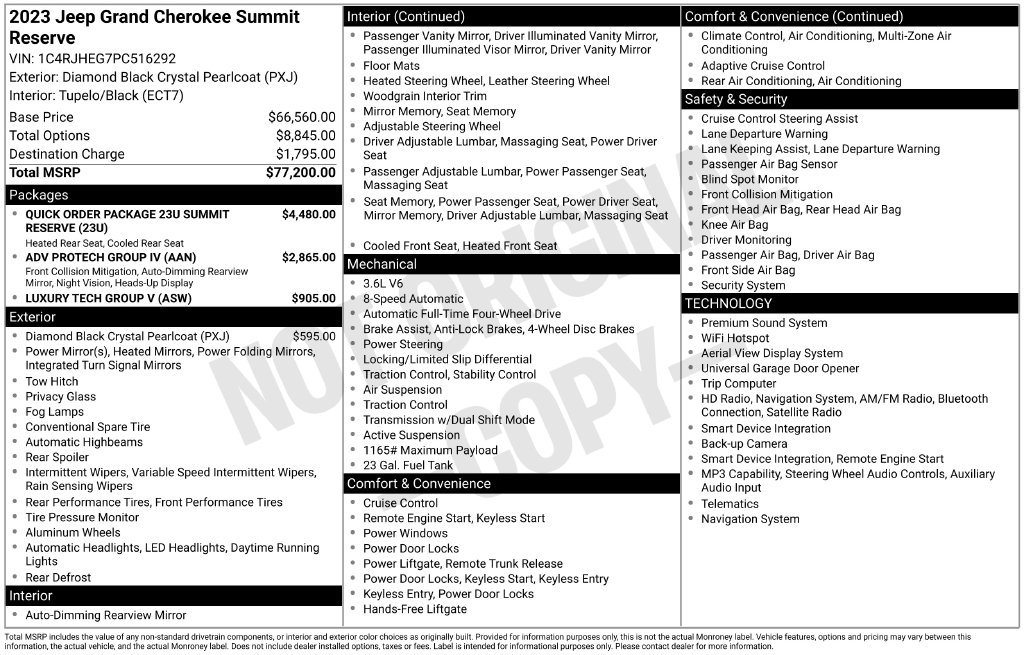 Used 2023 Black Jeep Summit Reserve image 36