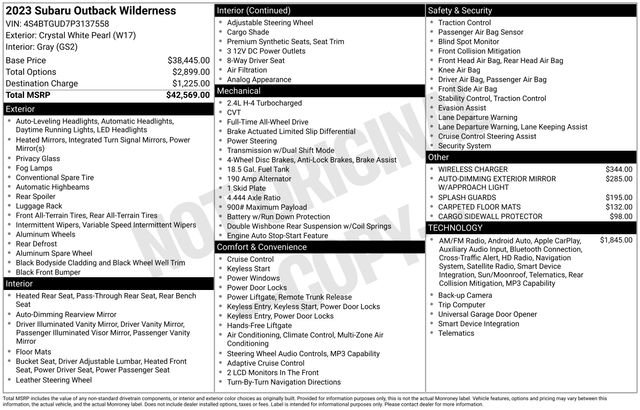 Used 2023 White Subaru Wilderness image 35