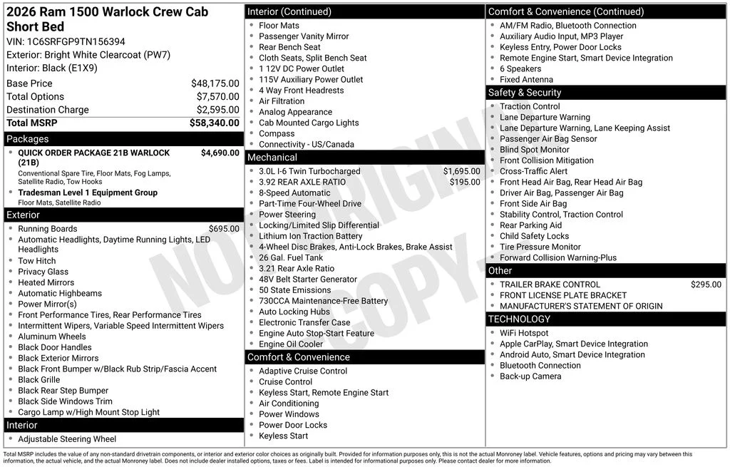 2026 RAM 1500 Warlock - Photo 6