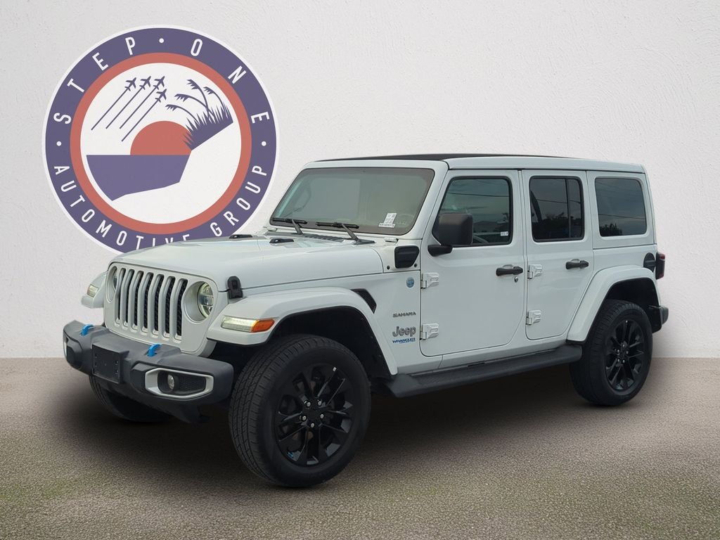 Used 2022 White Jeep Unlimited Sahara 4xe image 1