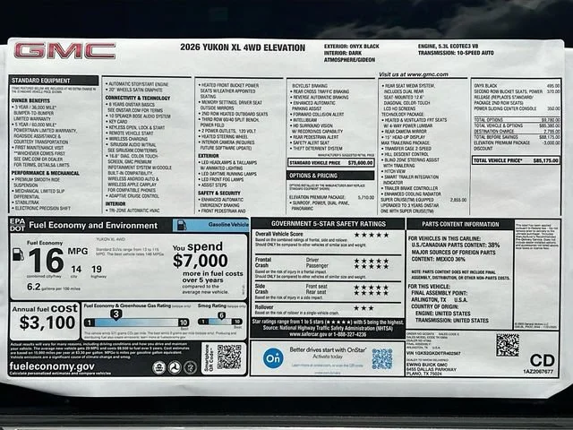 New 2026 Onyx Black GMC Elevation image 21