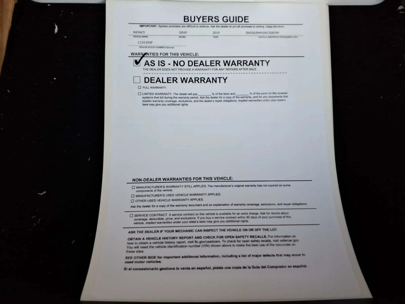 Used 2019 Majestic White INFINITI LUXE image 37