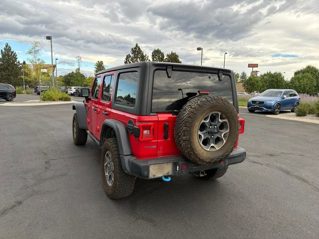 Used 2021 Red Clearcoat Jeep Unlimited Rubicon 4xe image 3