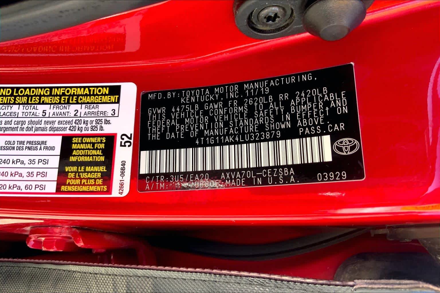 Used 2020 Supersonic Red Toyota SE image 34