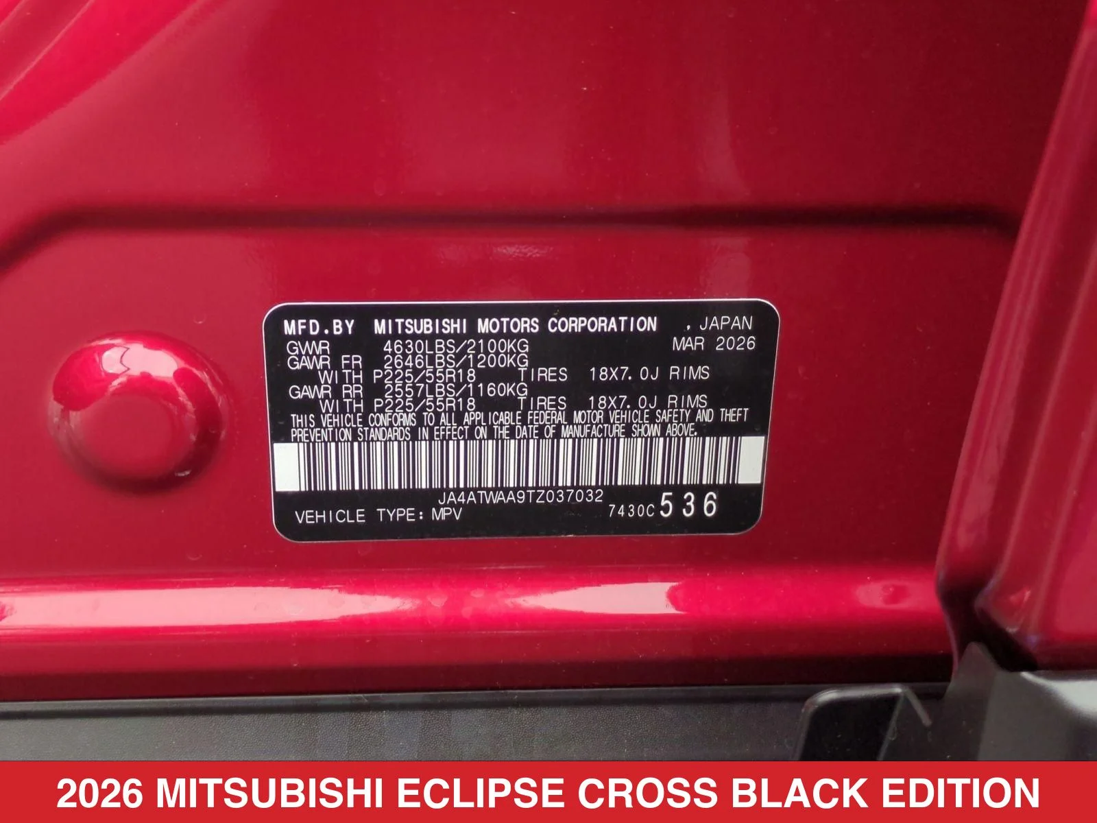 New 2026 Red Mitsubishi Black Edition image 26