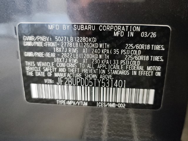 Used 2026 Gray Metallic Subaru Limited image 36