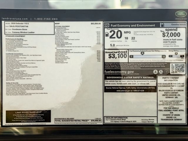 New 2026 Gondwana Stone Metallic Land Rover S image 41