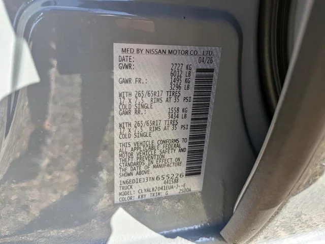 New 2026 Boulder Gray Pearl Nissan Crew Cab SV image 30