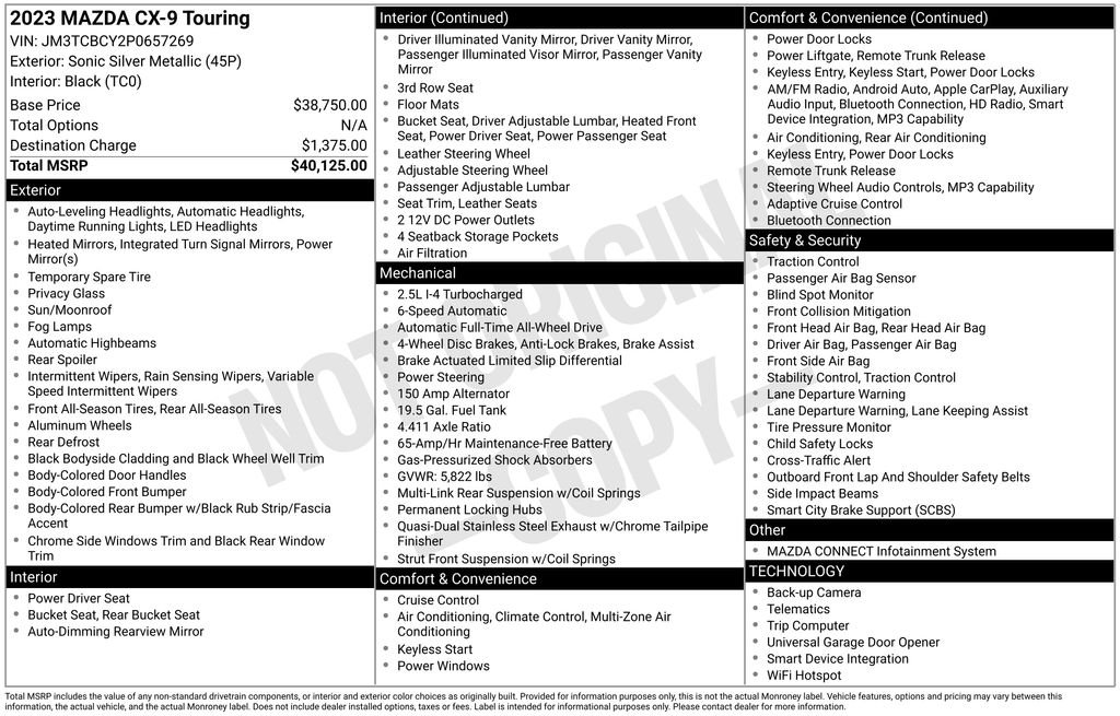Used 2023 Silver Mazda Touring image 9