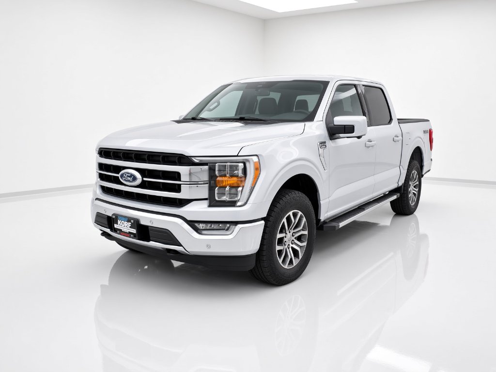 Used 2021 Space White Metallic Ford LARIAT image 1