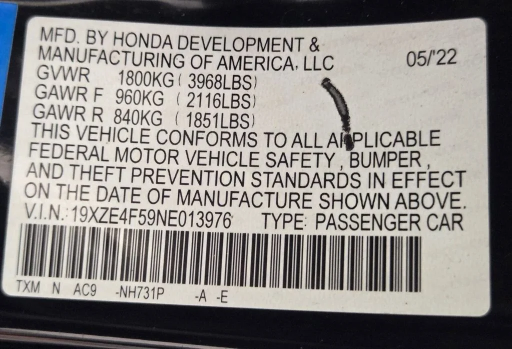 Used 2022 Black Honda EX image 33