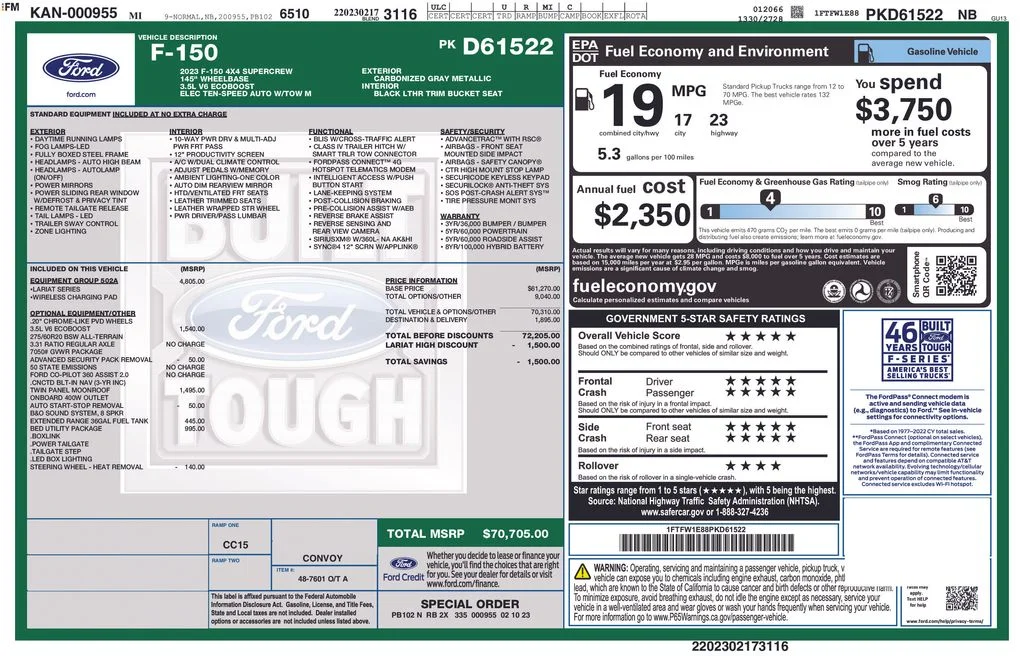 Used 2023 Gray Ford Lariat image 35