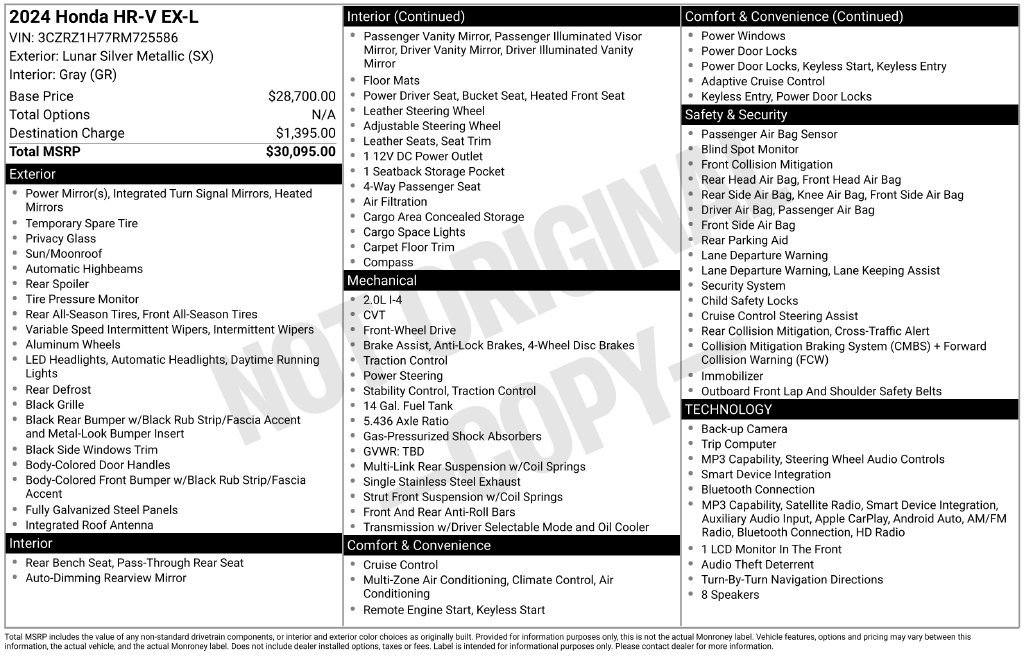 2024 Honda HR-V EX-L - Photo 18