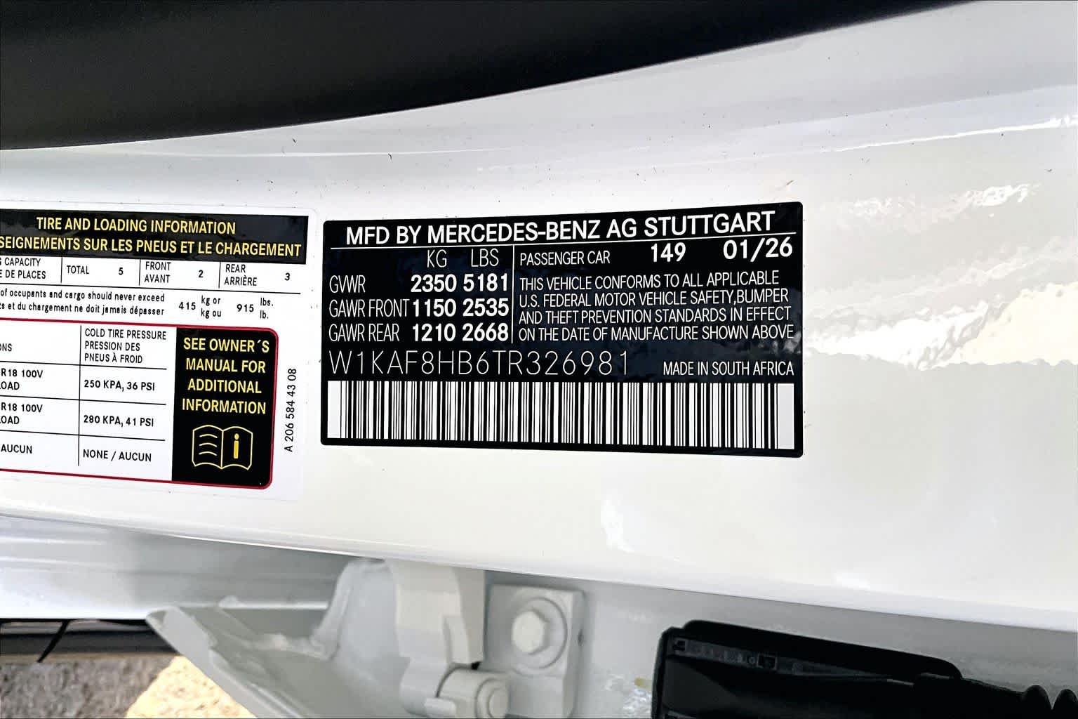 New 2026 Polar White Mercedes-Benz AMG® C 43 4MATIC® Sedan image 16