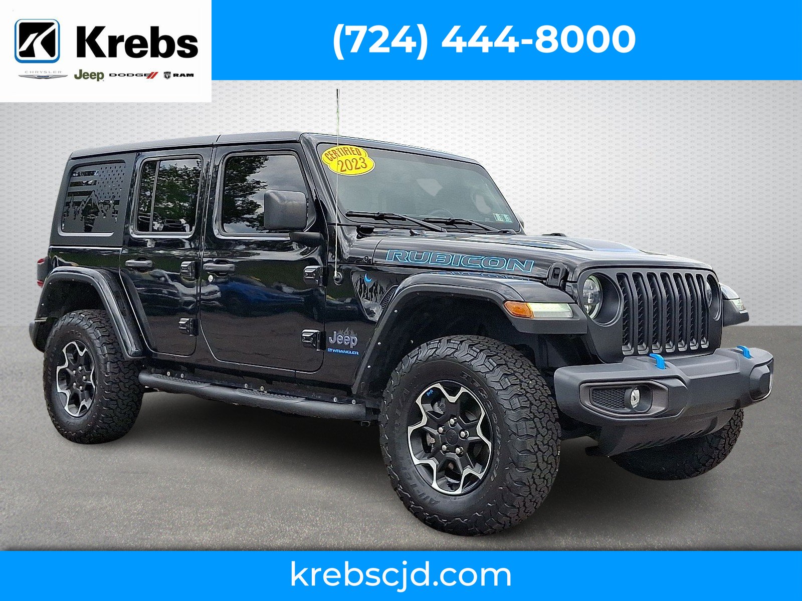 Certified Used 2023 Black Clearcoat - PX8 Jeep Rubicon 4x4 image 1