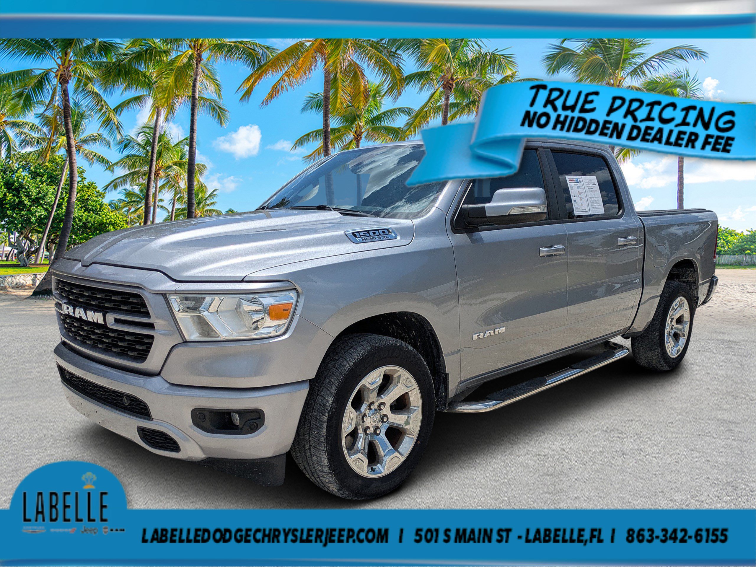 Used 2022 Billet Silver Metallic Clearcoat Ram Big Horn image 7