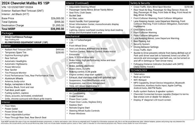 Used 2024 Red Chevrolet RS image 9