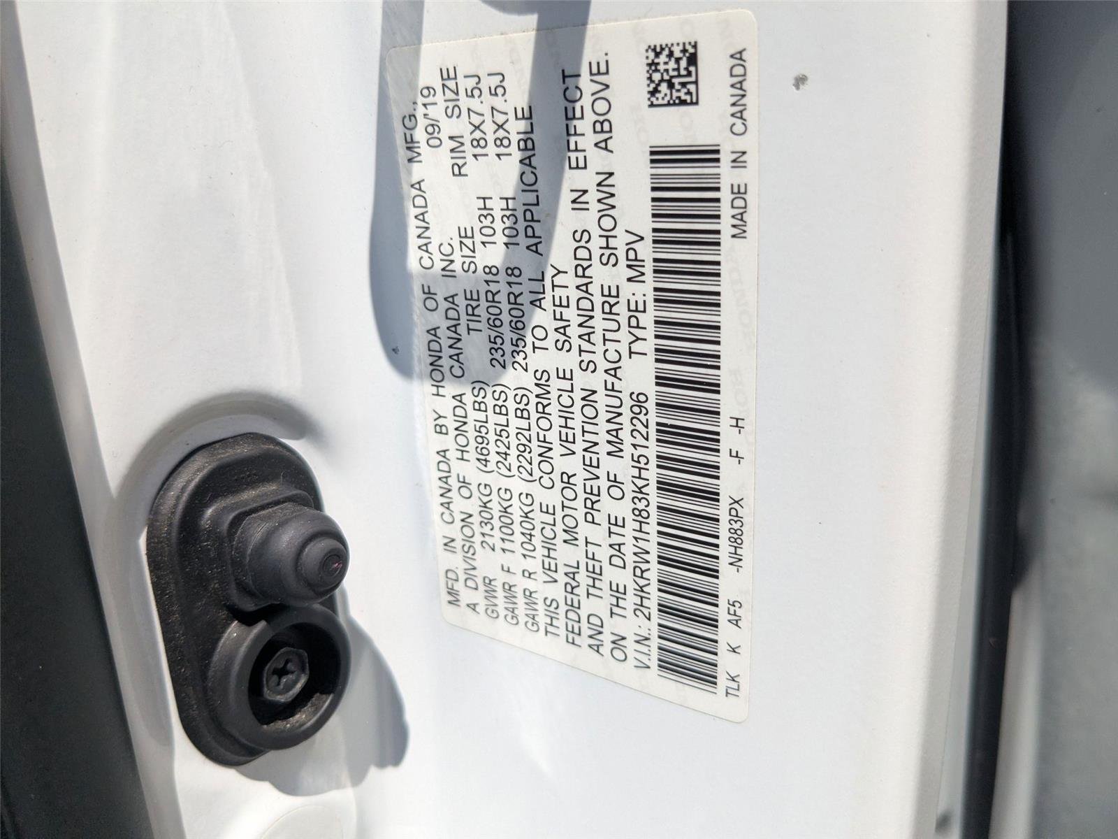 Used 2019 Platinum White Pearl Honda EX-L image 36
