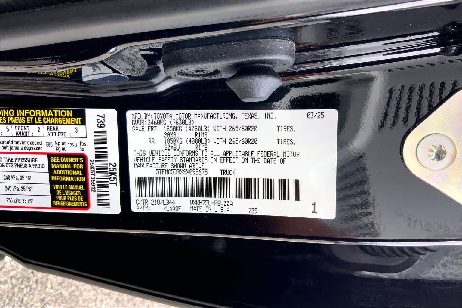 Used 2025 Midnight Black Metallic Toyota 1794 Edition Hybrid image 36