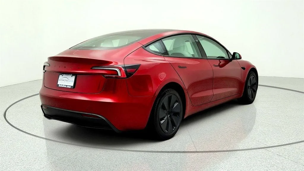 Used 2026 Ultra Red Tesla Long Range RWD w/ White & Black Premium Interior image 5