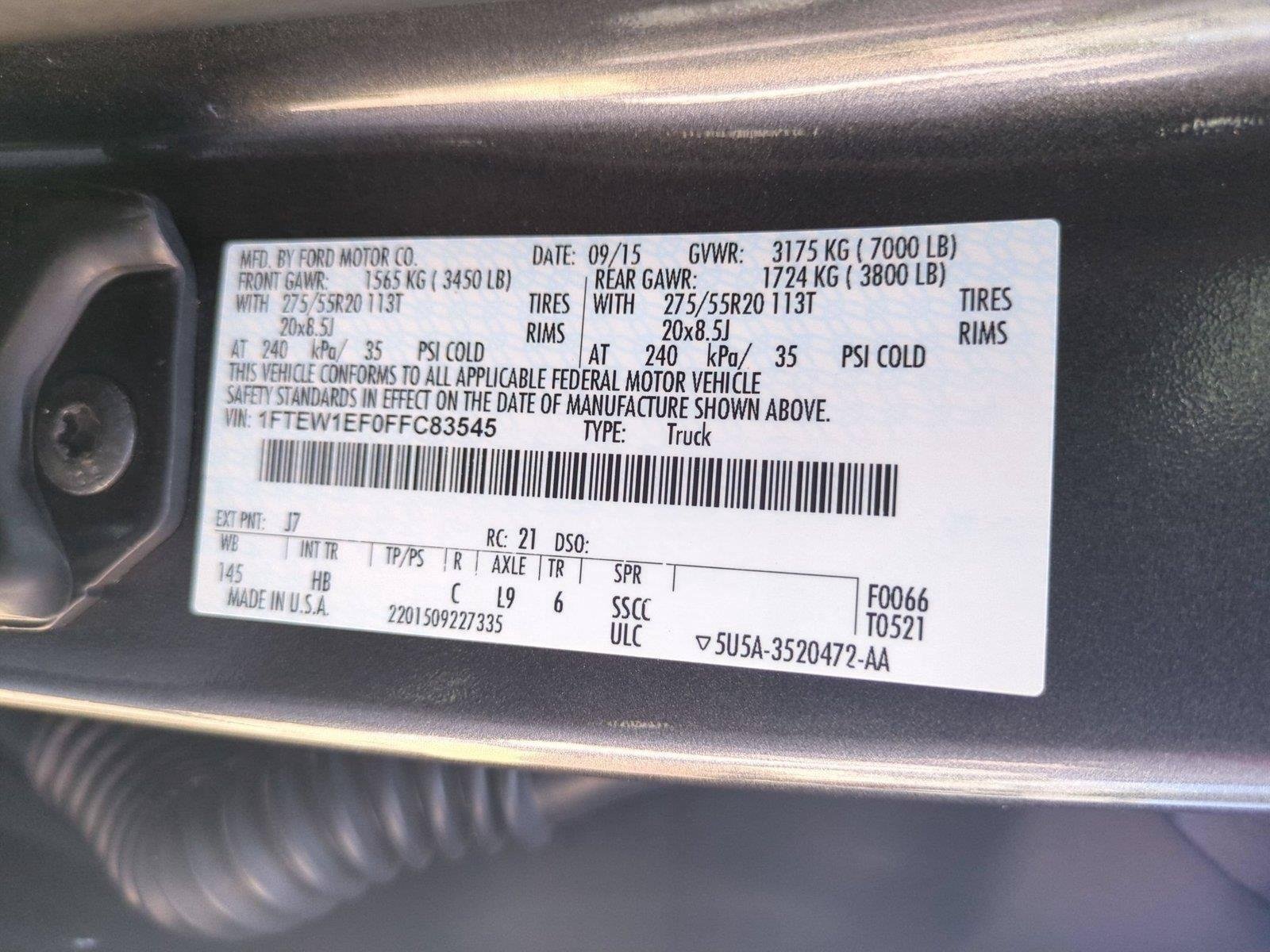 Used 2015 Magnetic Metallic Ford Lariat image 42