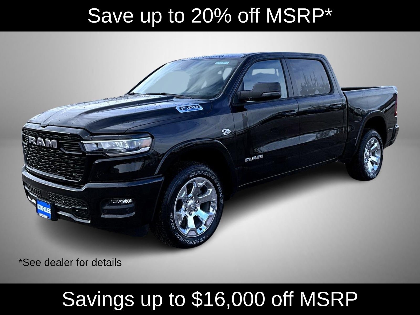 New 2026 Diamond Black Crystal Pearl-Coat Exterior Paint RAM Big Horn/Lone Star image 1