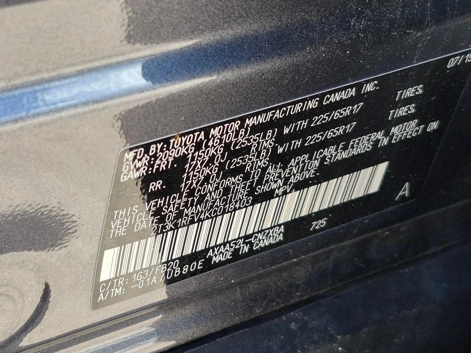 Used 2019 Magnetic Gray Metallic Toyota LE image 17