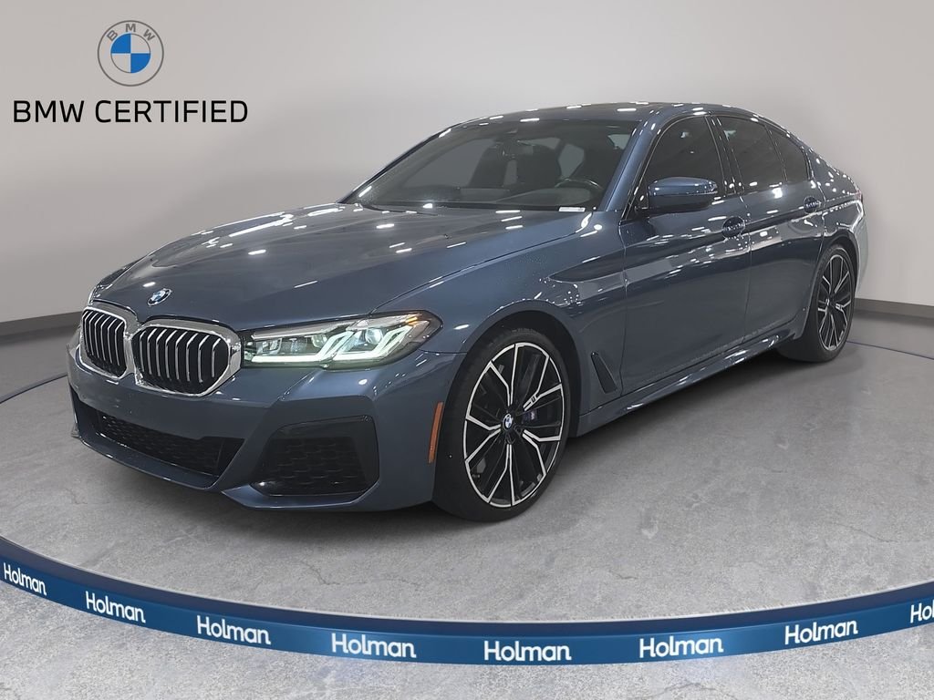 Certified Used 2023 Arctic Race Blue metallic BMW 540i image 1