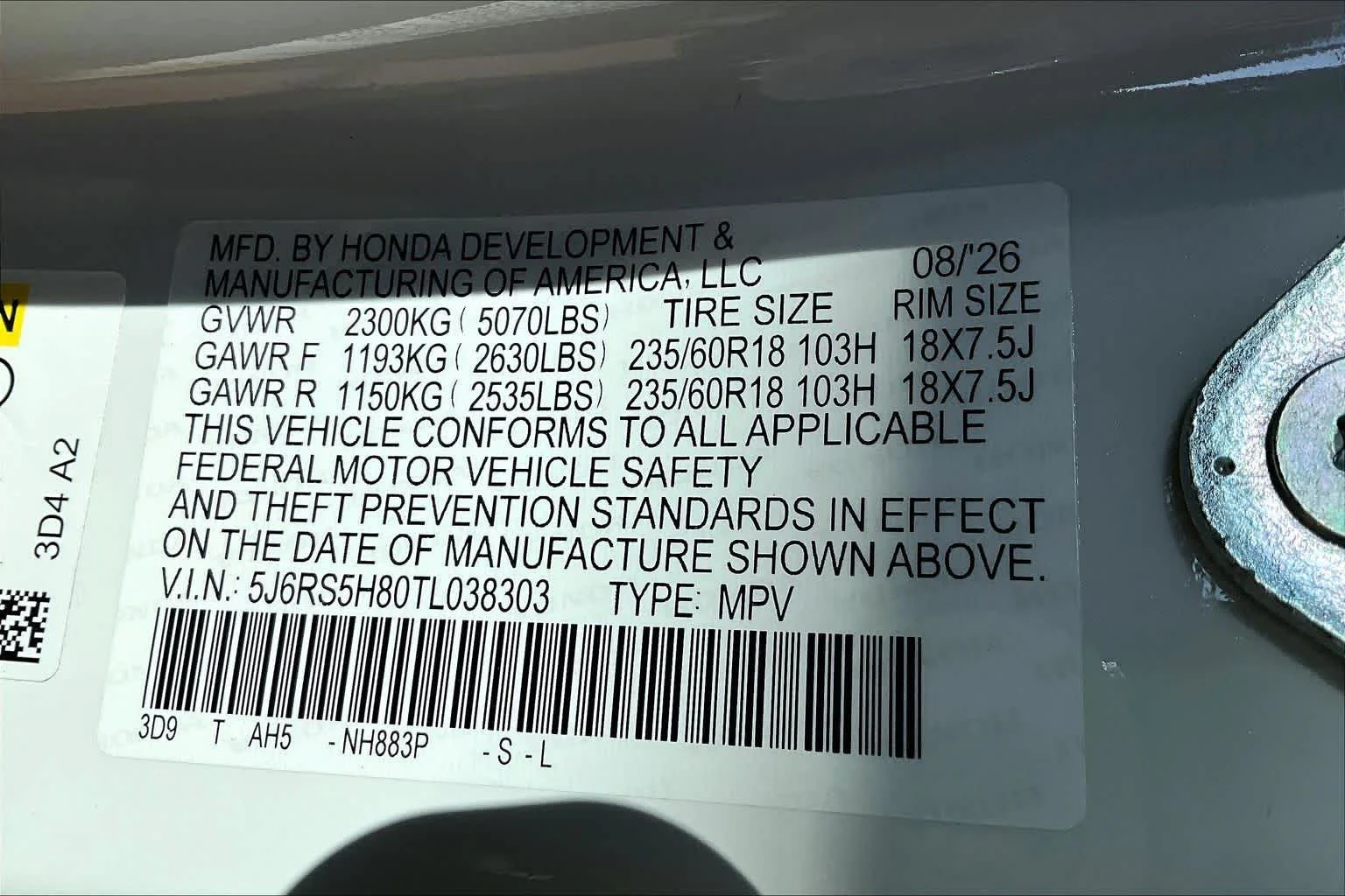 New 2026 Platinum White Pearl Honda Sport-L image 20