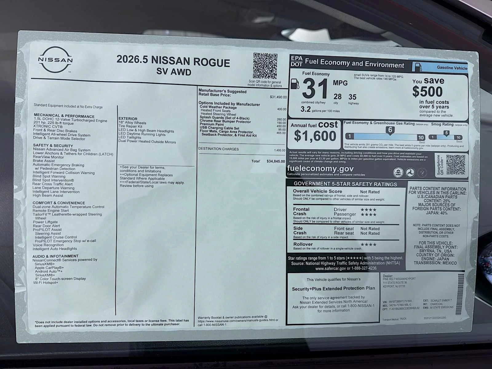 New 2026 Scarlet Ember Tintcoat Nissan SV image 6