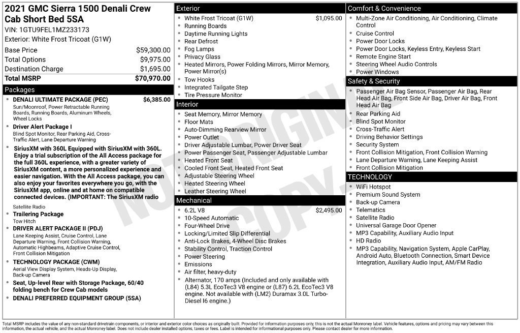 Used 2021 WHITE FROST TRICOAT GMC Denali image 25