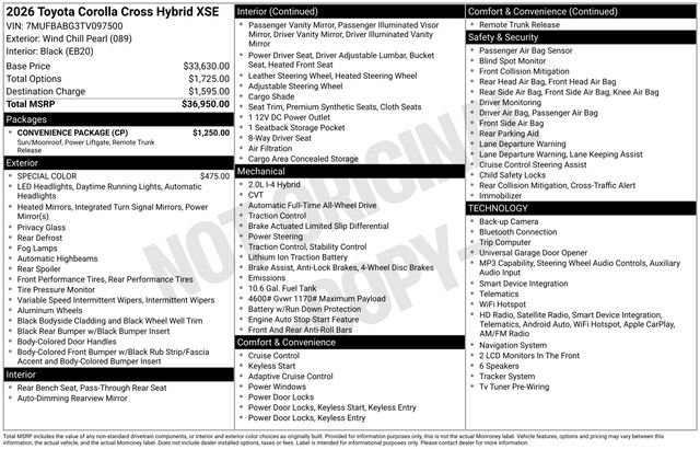Used 2026 Beige Toyota Hybrid XSE image 16