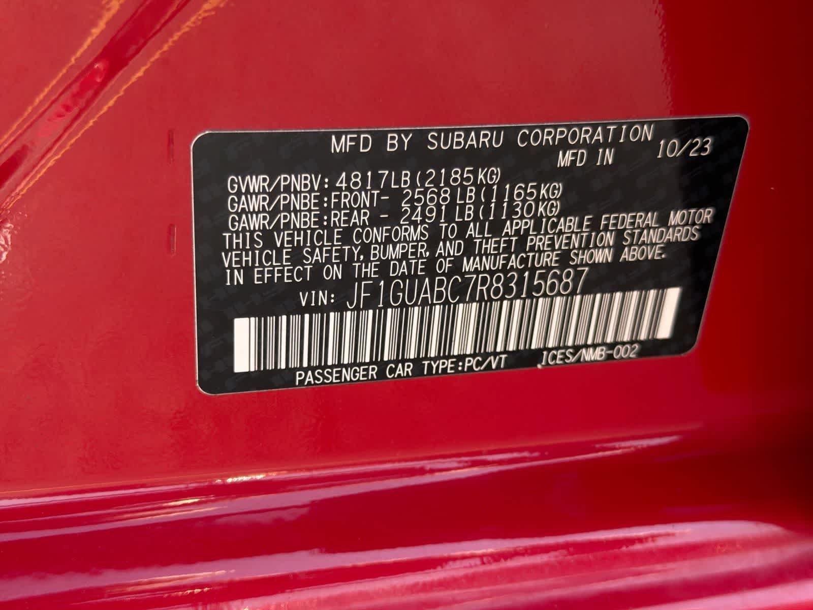 Certified Used 2024 Pure Red Subaru BASE image 36