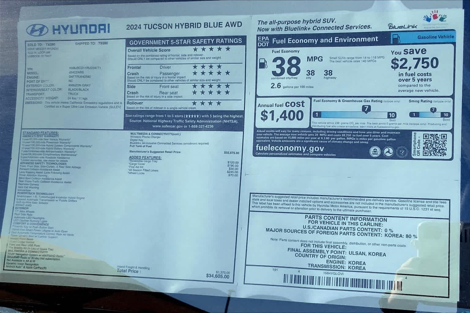 Used 2024 Amazon Gray Hyundai Blue image 19