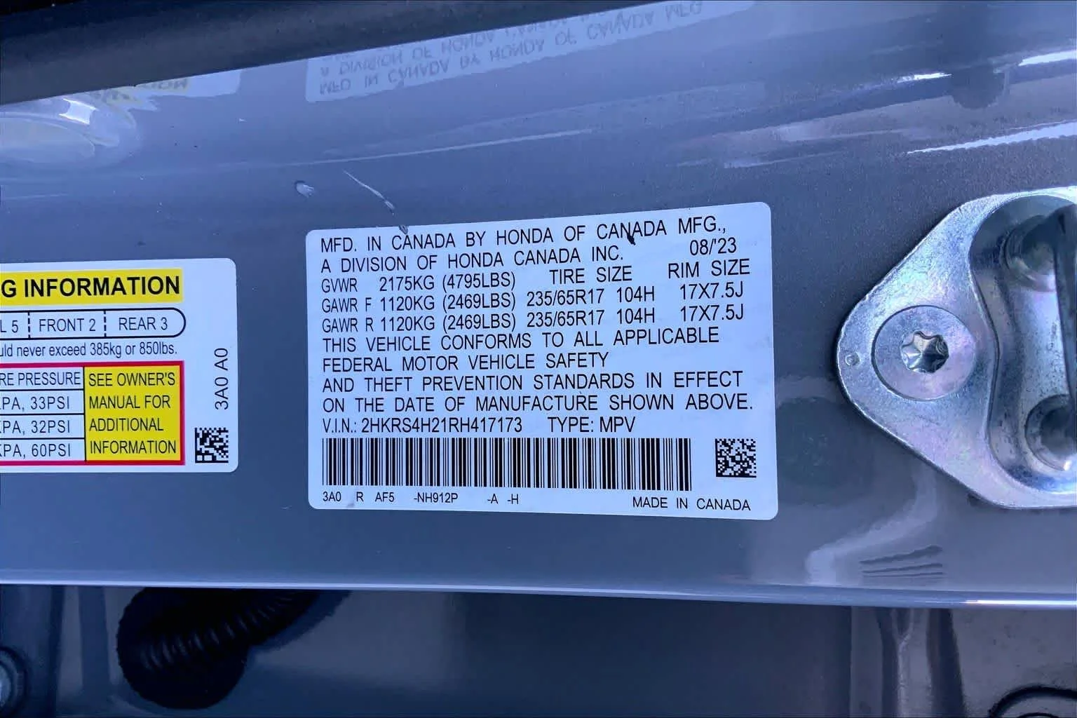 Certified Used 2024 Urban Gray Pearl Honda 1.5T AWD LX image 34