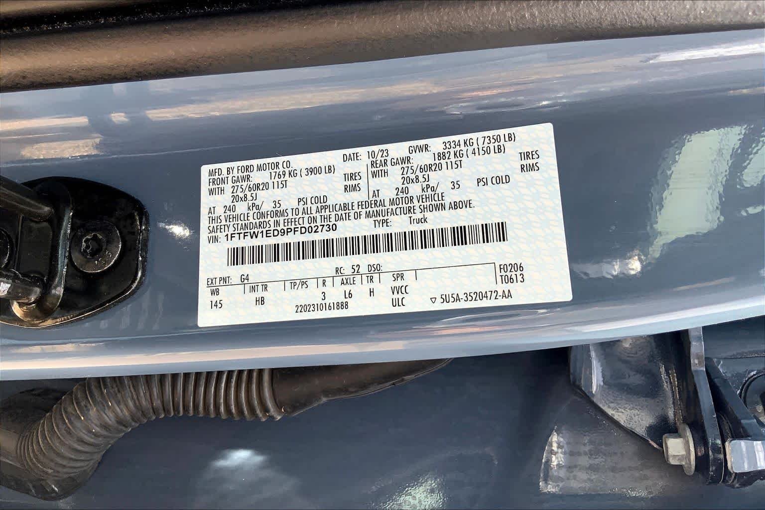 Certified Used 2023 Azure Gray Metallic Tri-Coat Ford LARIAT image 37