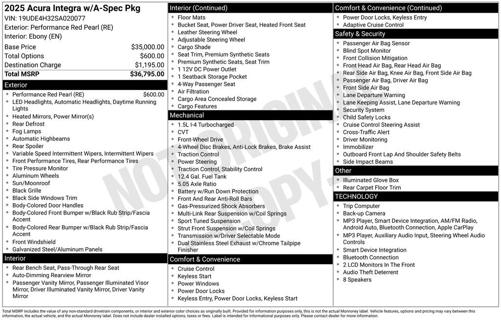 Used 2025 Red Acura A-Spec Package image 8