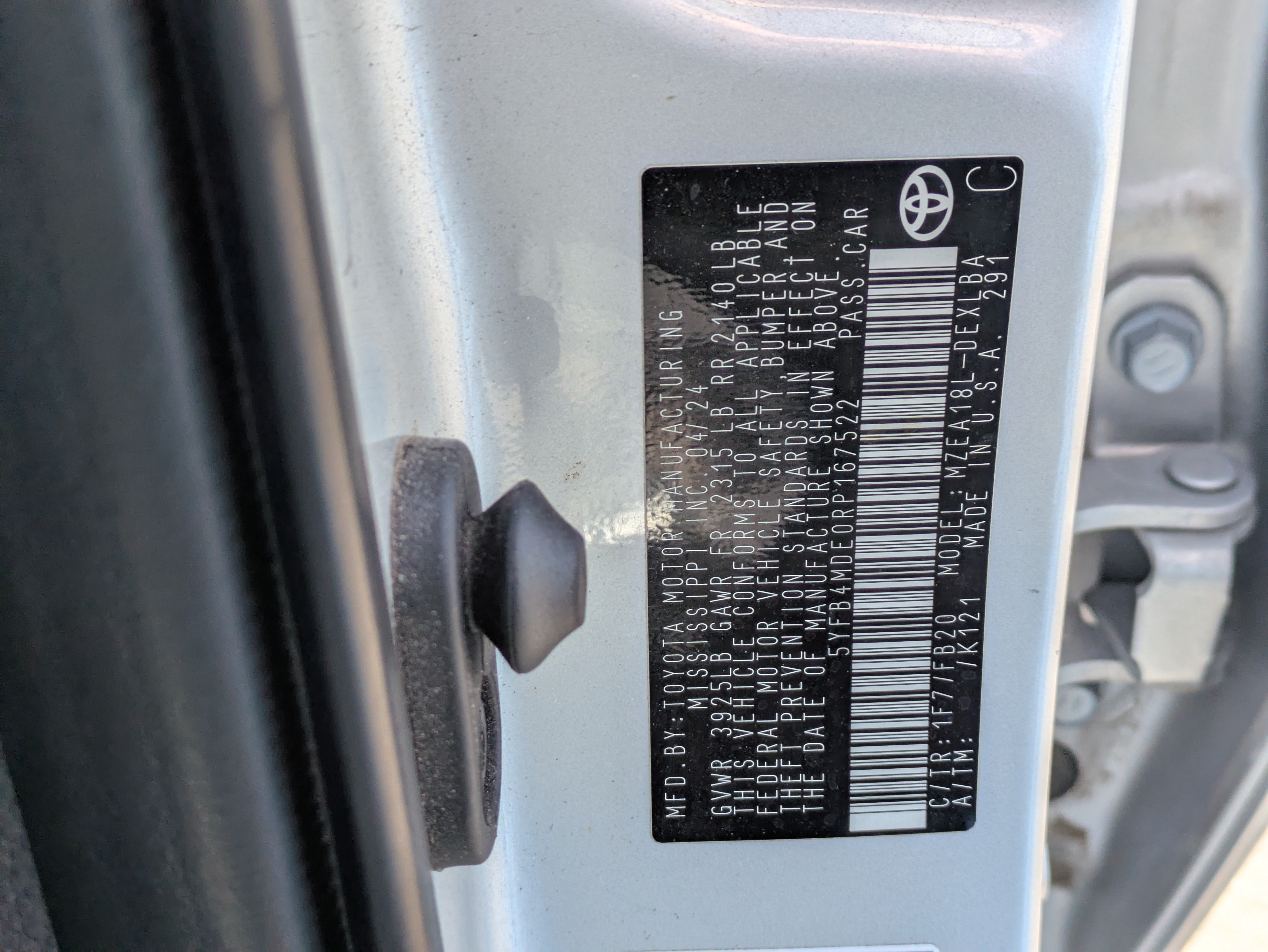 Used 2024 Classic Silver Metallic Toyota LE image 30