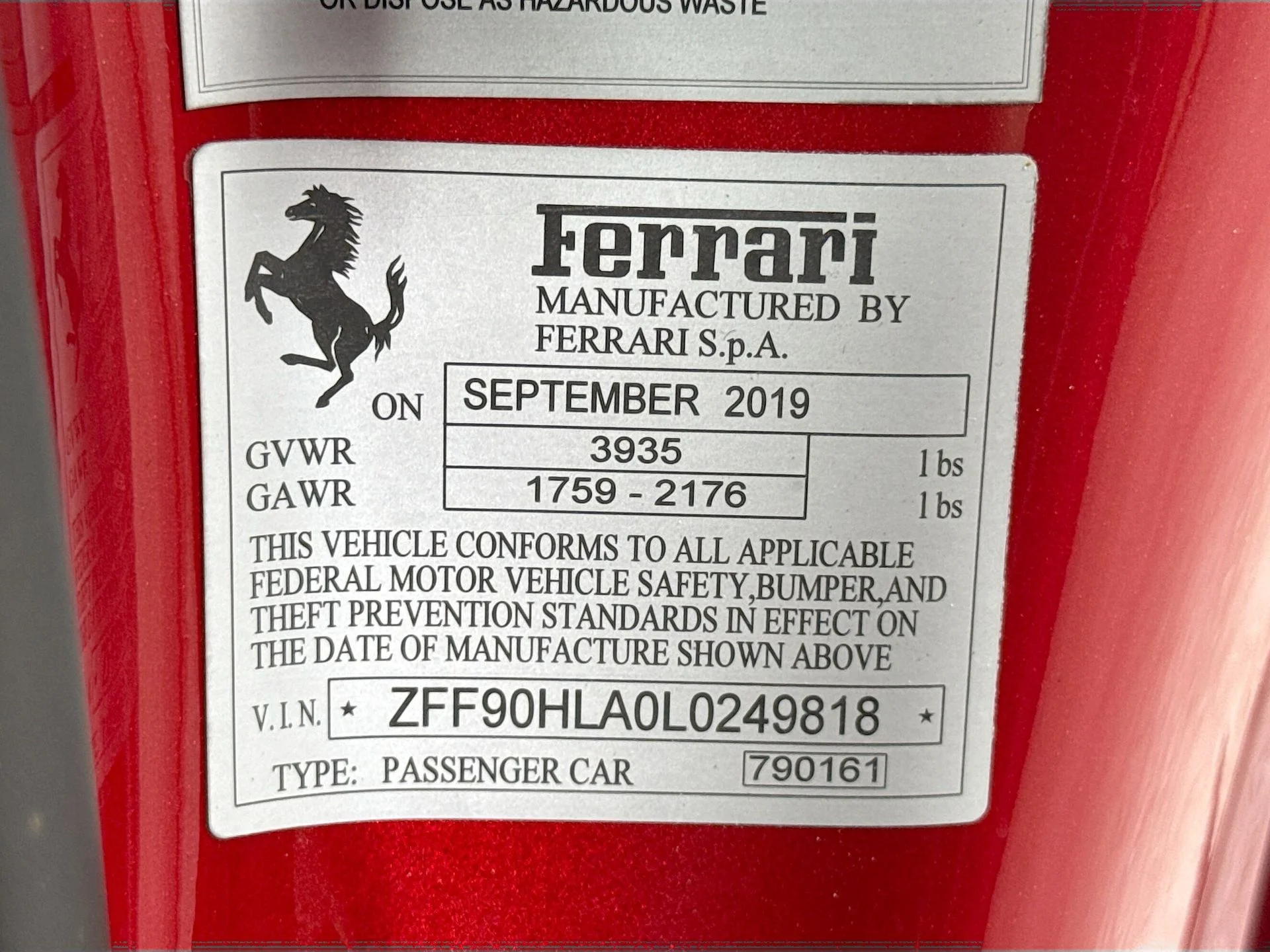 Certified Used 2020 Rosso Fuoco Ferrari Base image 27