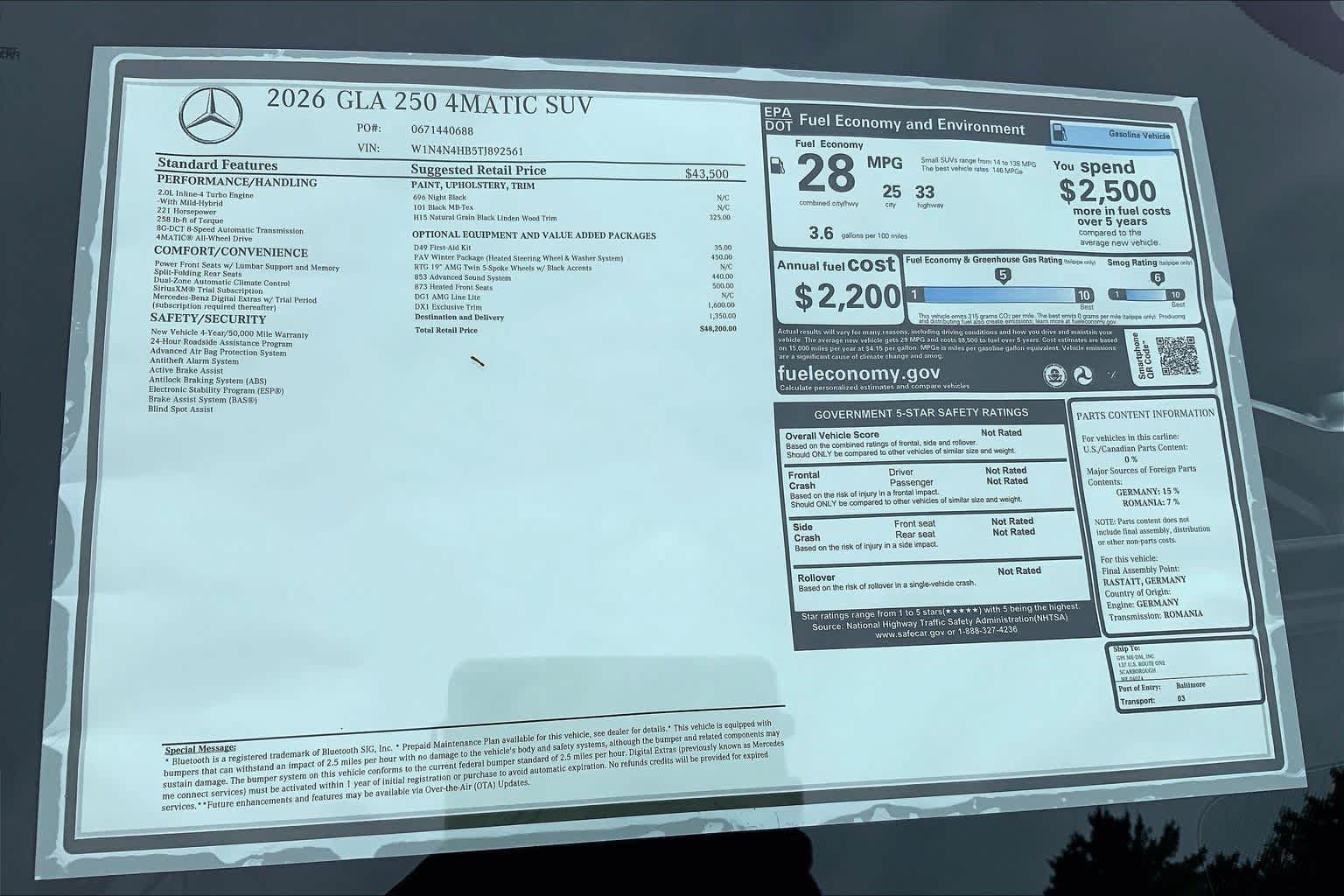 New 2026 Night Black Mercedes-Benz GLA 250 image 26