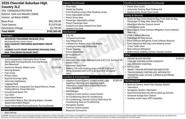 2026 Chevrolet Suburban High Country - Photo 17