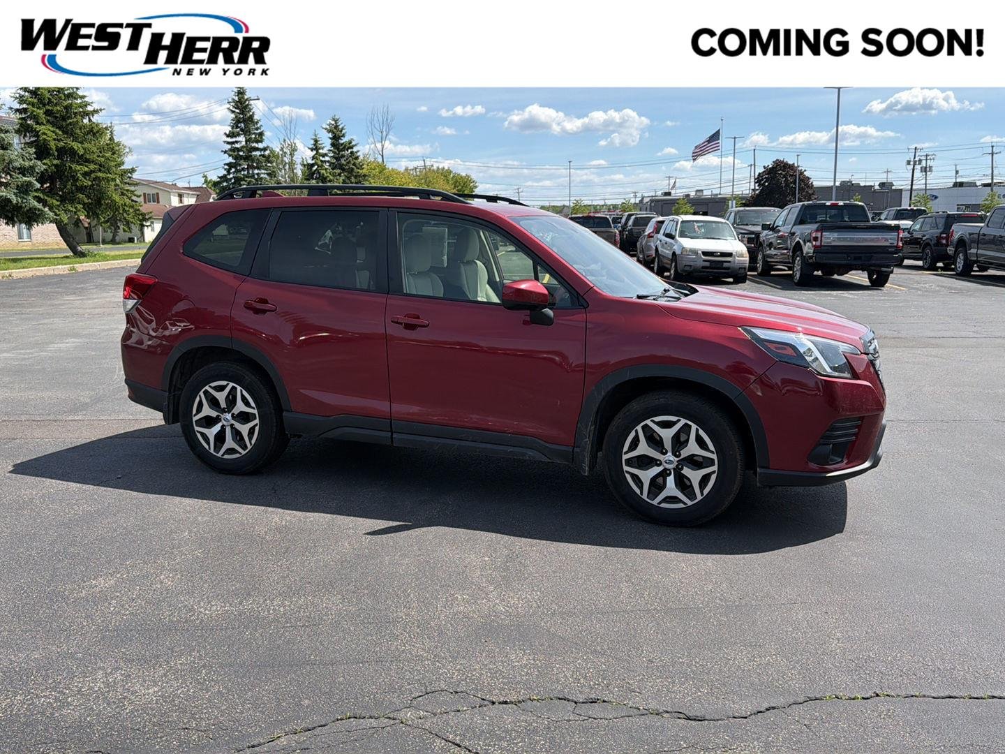Used 2022 Crimson Red Pearl Subaru Premium image 1