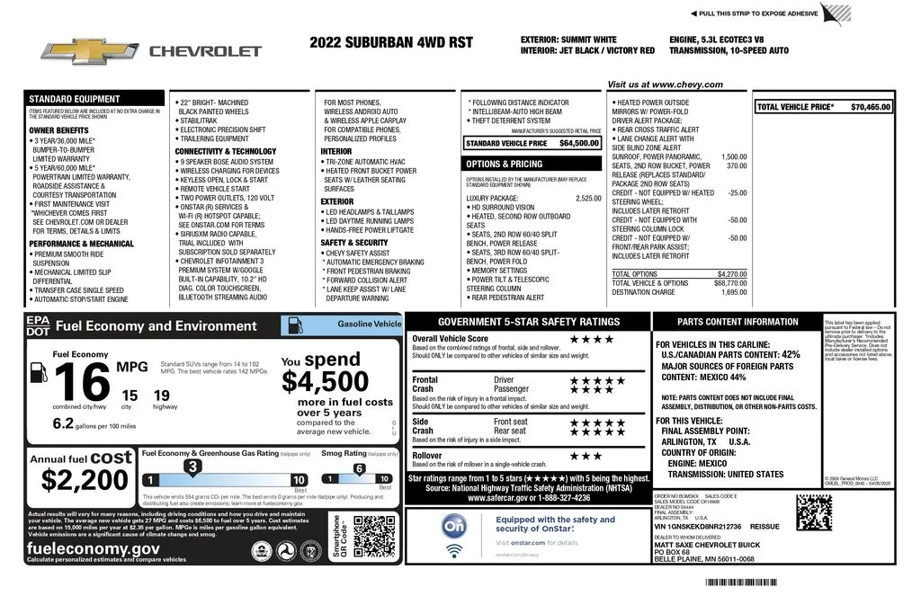 Used 2022 White Chevrolet RST image 3