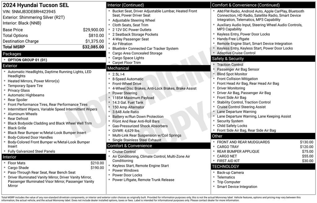 Used 2024 Silver Hyundai SEL image 21